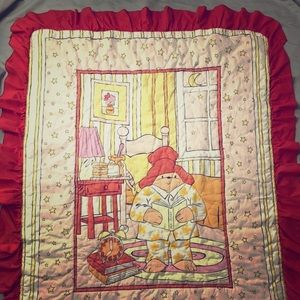 Vintage paddington bear baby blanket ruffles
